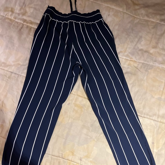 Zara Pants, Size Small, Navy Blue/White stripe, light weight, Like New - Picture 2 of 3